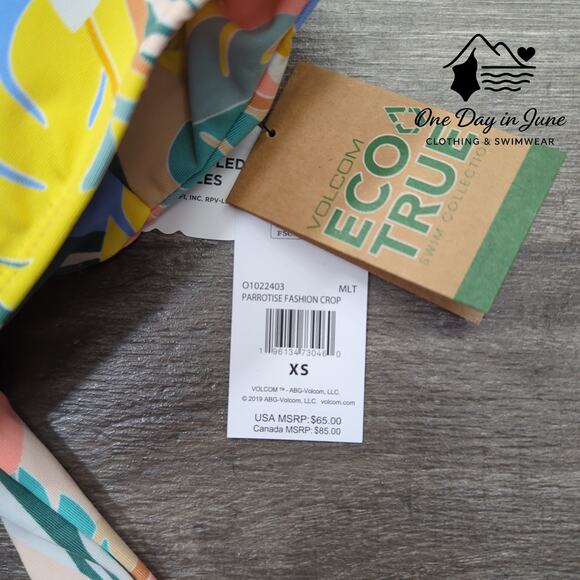 Volcom Tie Back Ruffle Bikini Top Size XS - Picture 4 of 6